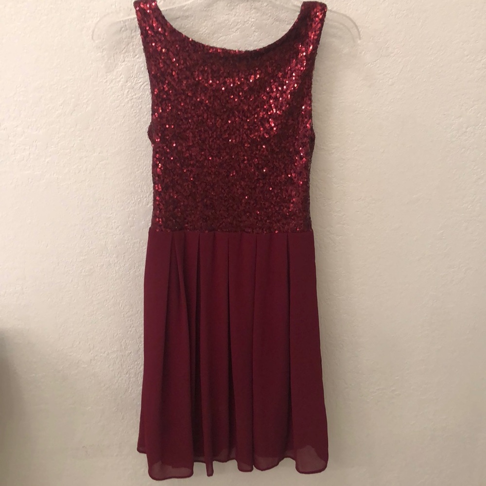 Maroon sequin dress